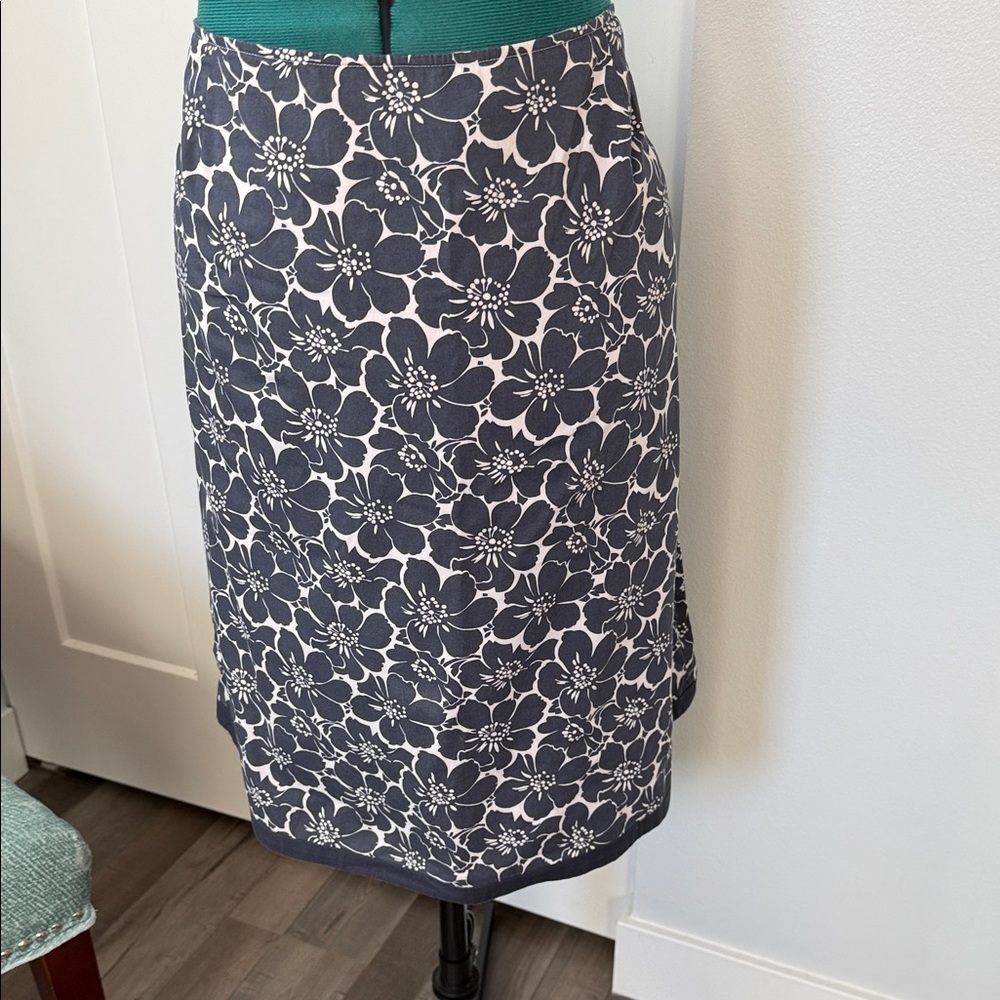 Boden Navy Floral A-line Skirt
